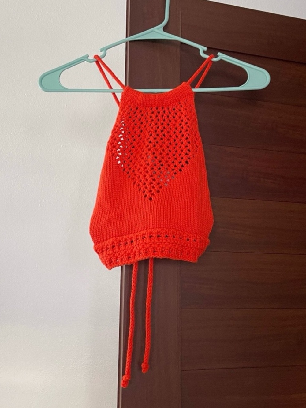 Forever 21 Bright Orange Knit Halter Top